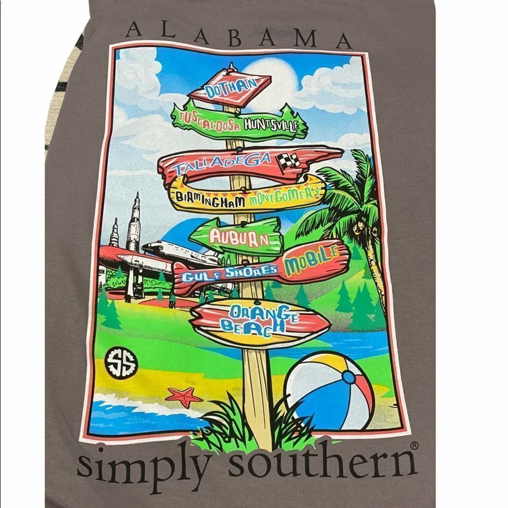 Simply‎ Southern Alabama State T-Shirt Gray Small - Picture 2 of 16